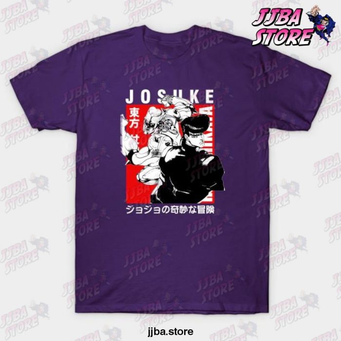 2021 Jjba Josuke Higashikata T-Shirt Purple / S