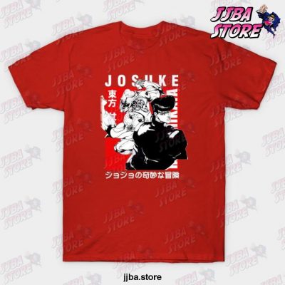 2021 Jjba Josuke Higashikata T-Shirt Red / S