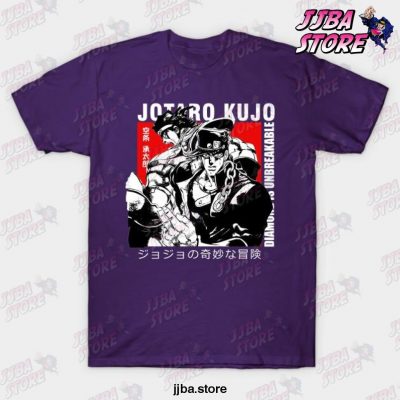Hot Jjba Jotaro Kujo T-Shirt Purple / S