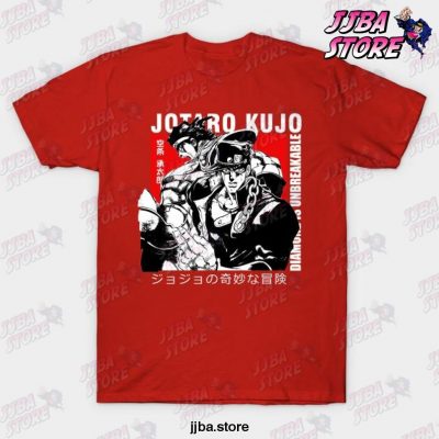Hot Jjba Jotaro Kujo T-Shirt Red / S