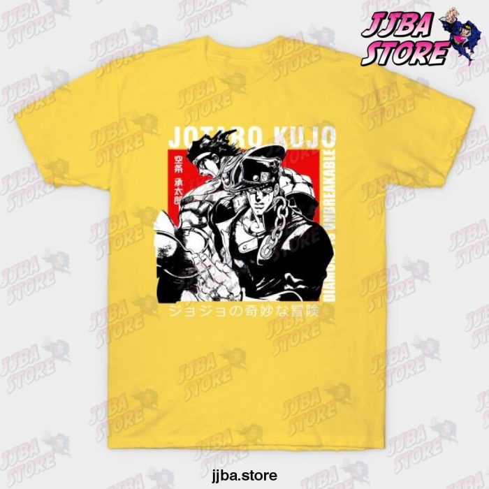 Hot Jjba Jotaro Kujo T-Shirt Yellow / S