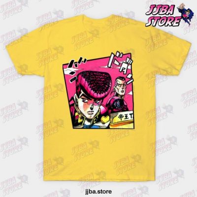 Jjba Josuke And Okuyasu T-Shirt Yellow / S