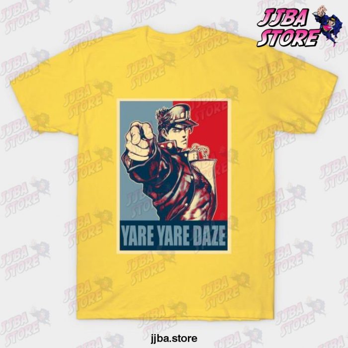 Jjba Yare Daze T-Shirt Yellow / S