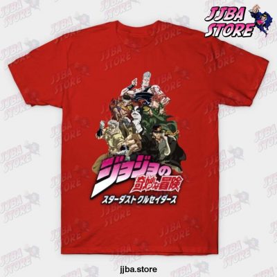 Jojos Bizarre Adventure Stardust Crusaders V1 T-Shirt Red / S