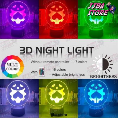 Manga Jojos Bizarre Adventure Logo Design Led Night Light Touch Sensor Colorful Nightlight For Kids