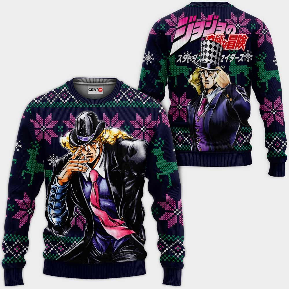 Robert Speedwagon Ugly Christmas Sweater Custom Anime JJBA Xmas Gifts -  JJBA Store