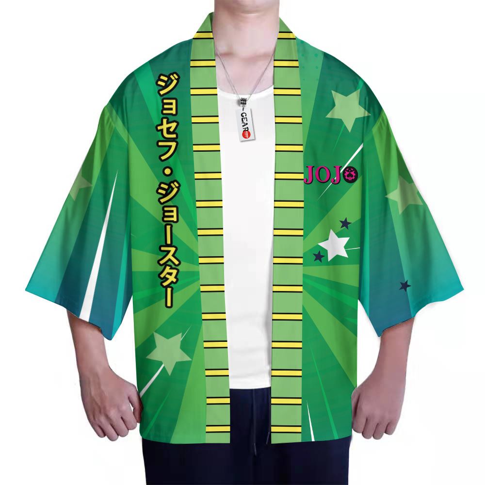 Joseph Joestar Kimono Shirts Anime JJBAs Merch Clothes - JJBA Store