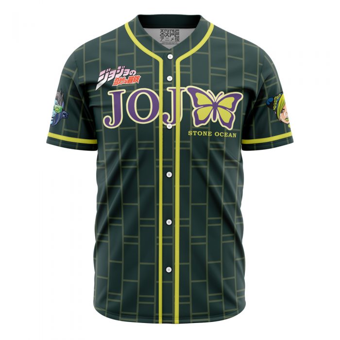 Jolyne Cujoh Stone Ocean JBA AOP Baseball Jersey FRONT Mockup - JJBA Store
