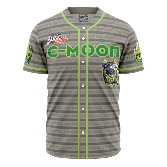 Trippy Enrico Pucci C Moon JBA AOP Baseball Jersey FRONT Mockup - JJBA Store