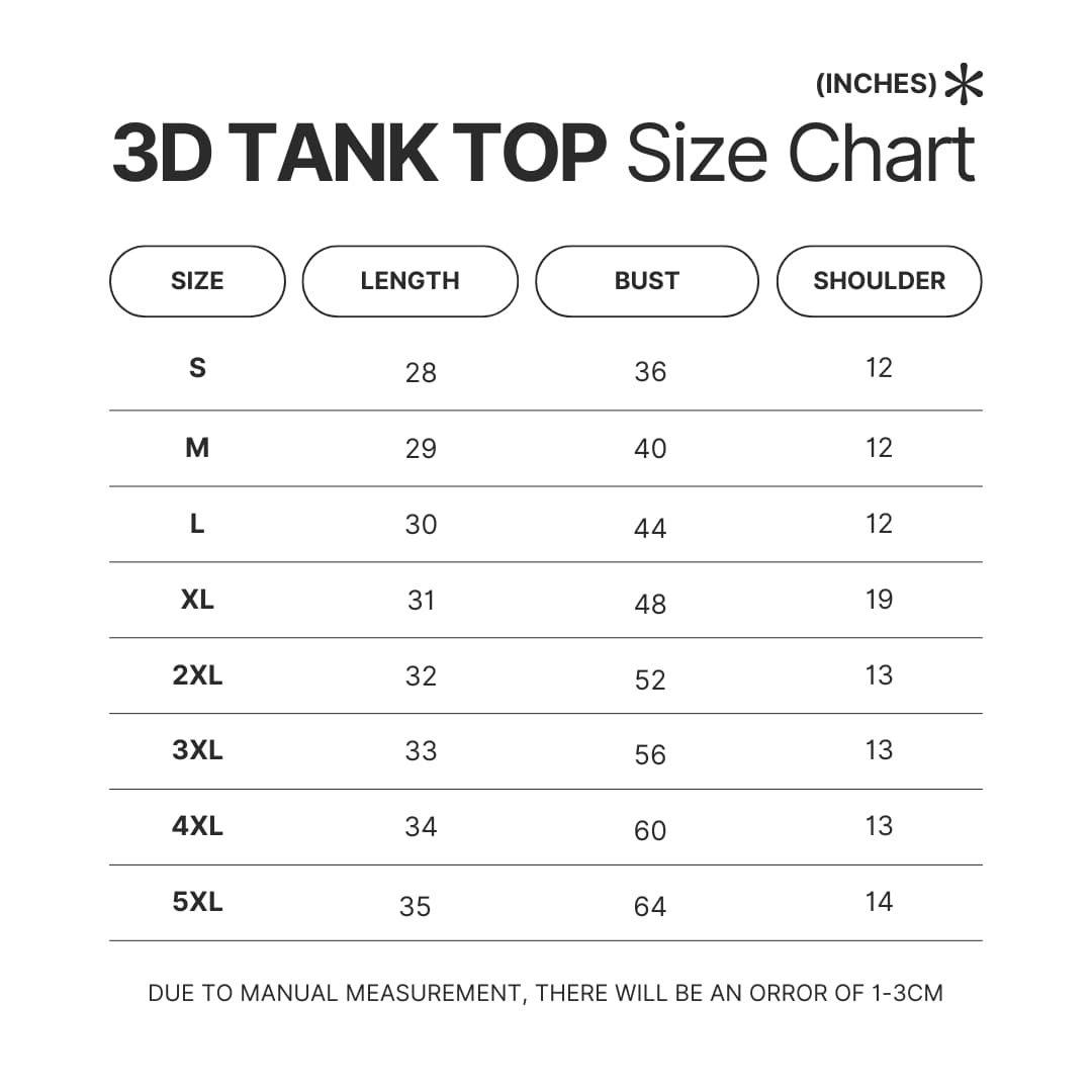 Product size chart